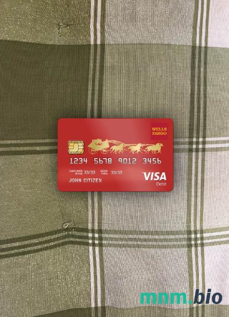 USA Wells Fargo bank visa obciążyć card wygląd fotograficzny skan PSD + zdjęcie
